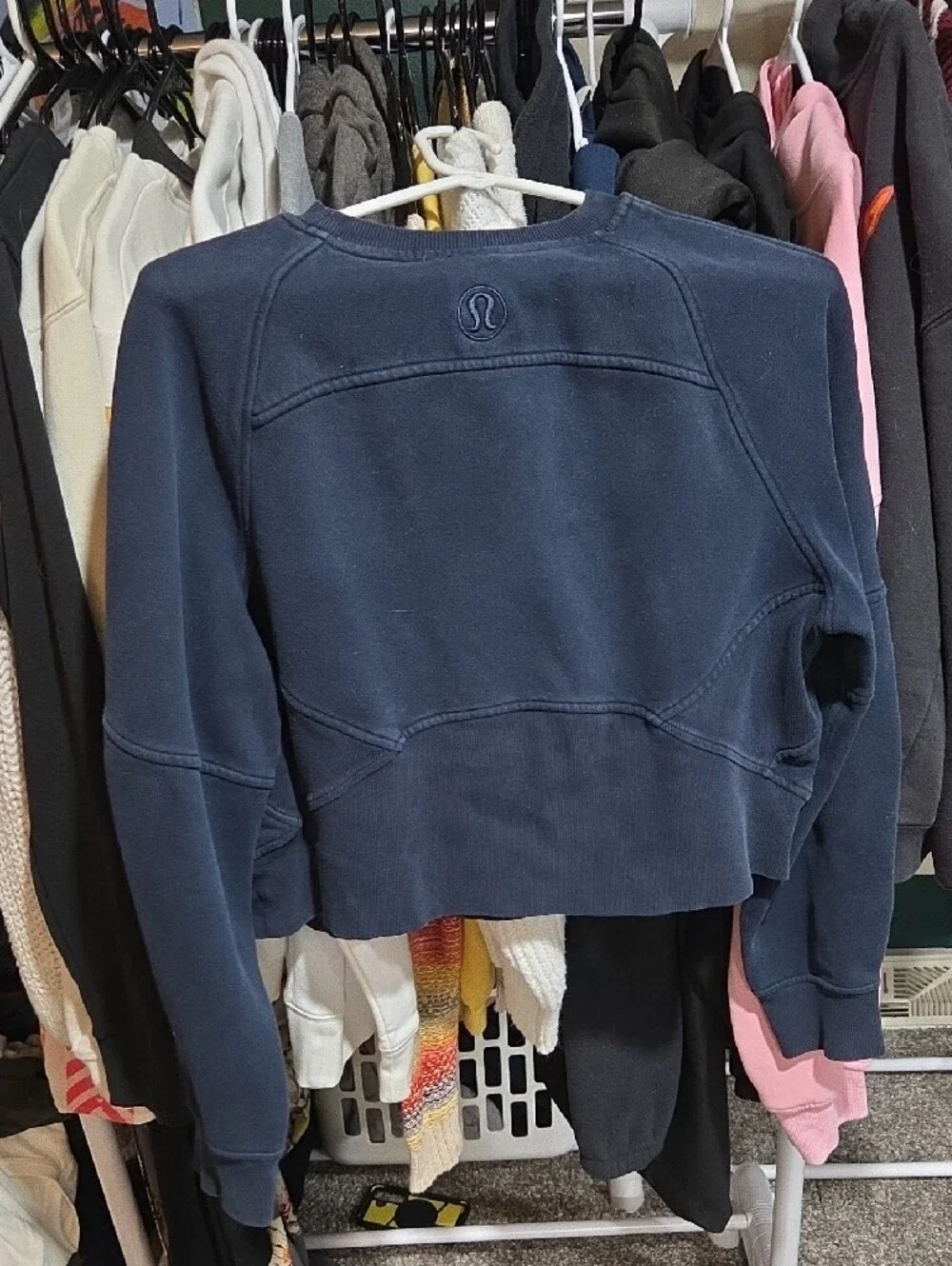 lululemon athletica Navy Logo Embroidered Crew Sweatshirt